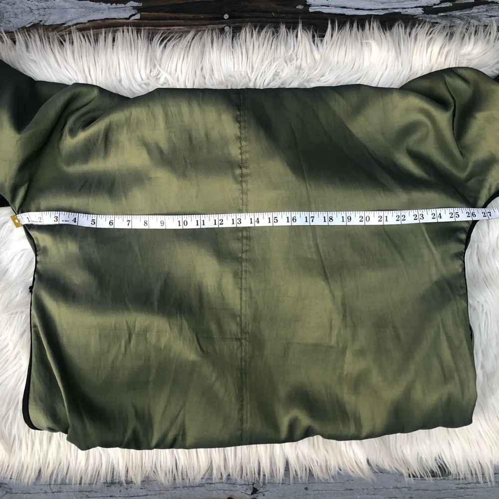 Reversible Black Olive Green Hooded Cape Poncho Windbreaker Jacket One size - Picture 13 of 13